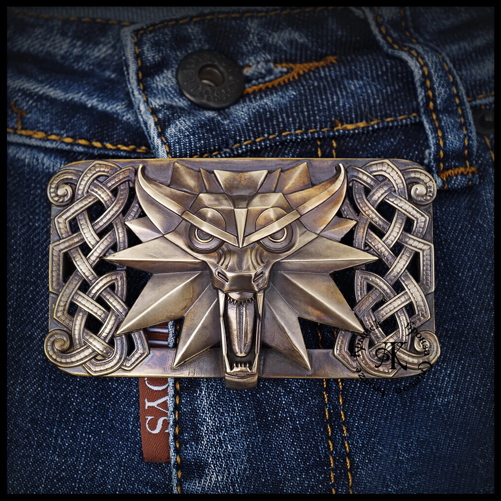 Пряжка для ремня "Ведьмак" , латунь