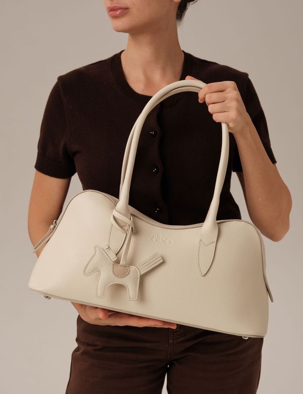 Кожаная сумка Jockey DBR 31168 ванильное молоко