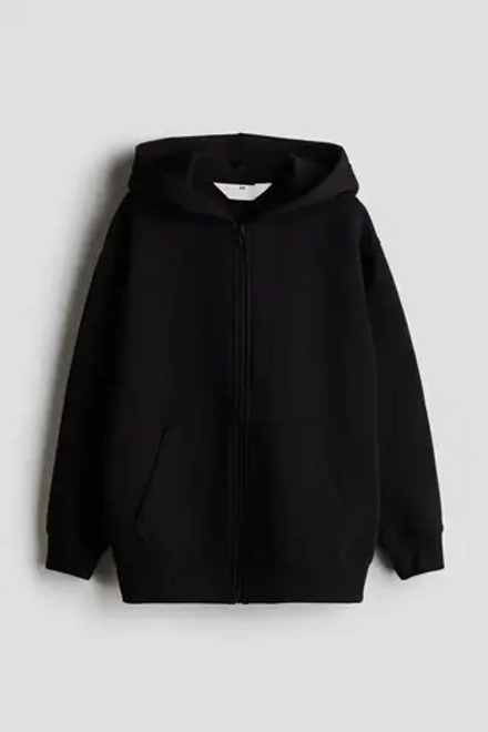 H&M Толстовка с капюшоном и застежкой-молнией, черный
