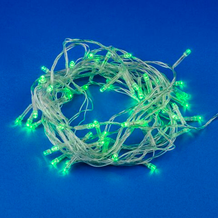 ULD-S0500-050-DTA GREEN IP20 Гирлянда светодиодная с контроллером. 5м. 50 светодиодов. Зеленый свет. Провод прозрачный. ТМ Uniel