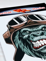 Наклейка - Горилла летчик