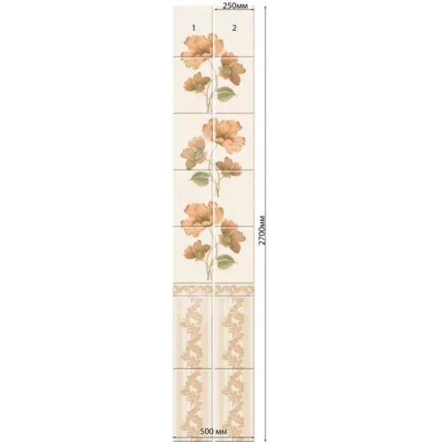 Панель ПВХ ВЕК фотопечать 3D глянец Камила Алая 2700х250 мм