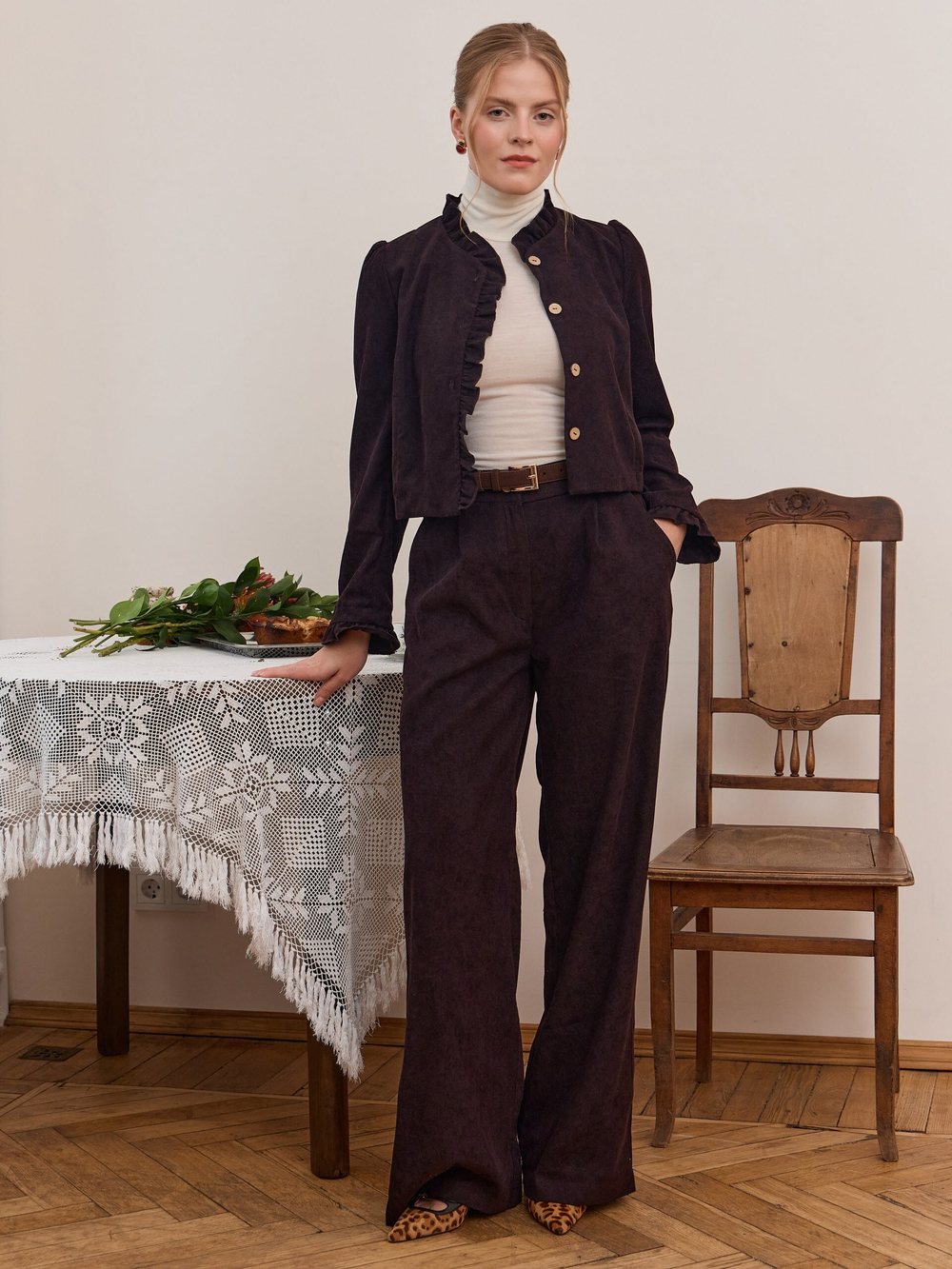 Жакет вельвет укороченный