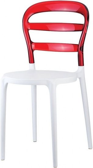 Стул пластиковый Miss Bibi белый, красный