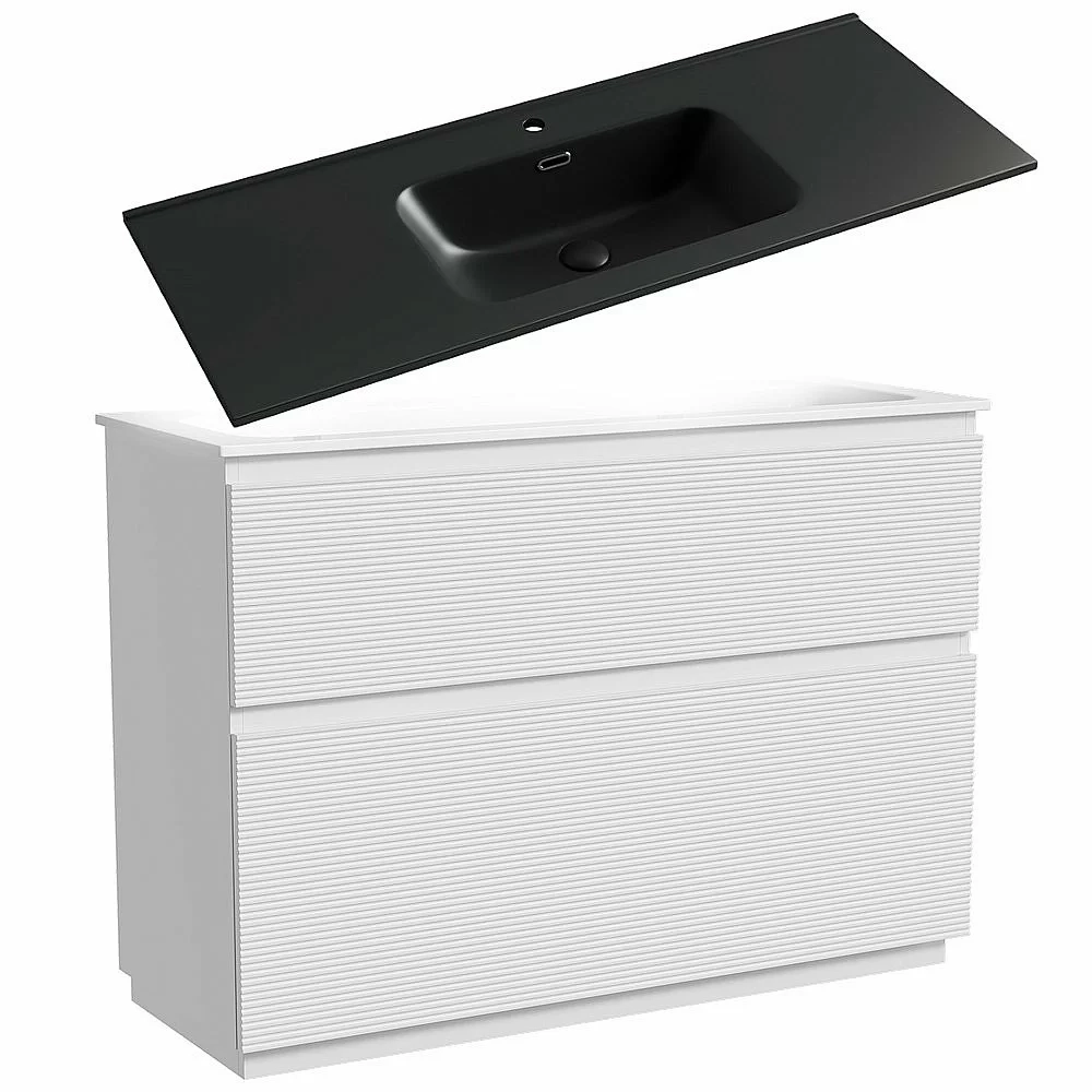 Тумба с раковиной Sancos FOLK Floor FL120FW/CN7006MB 120 Bianco