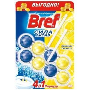 ПОДВЕСКА ДЛЯ ТУАЛЕТА BREF СИЛА АКТИВ ЛИМОННАЯ СВЕЖЕСТЬ 2X50ГР