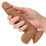 Коричневый фаллоимитатор Dual Density Silicone Studs - 17,75 см. (Цвет: коричневый)