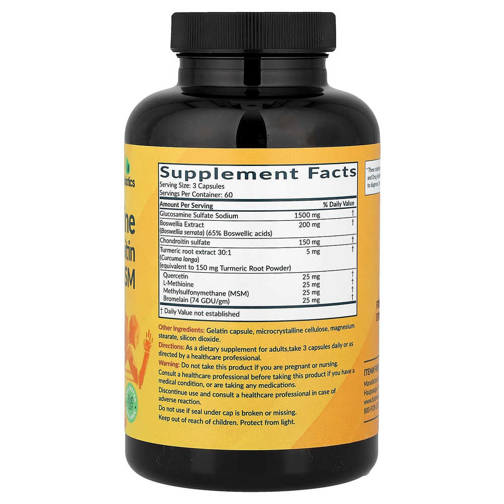 Futurebiotics, глюкозамин, хондроитин, куркума и МСМ, 180 капсул