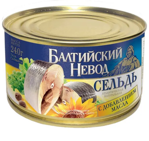 СЕЛЬДЬ БАЛТИЙСКИЙ НЕВОД В МАСЛЕ 250ГР