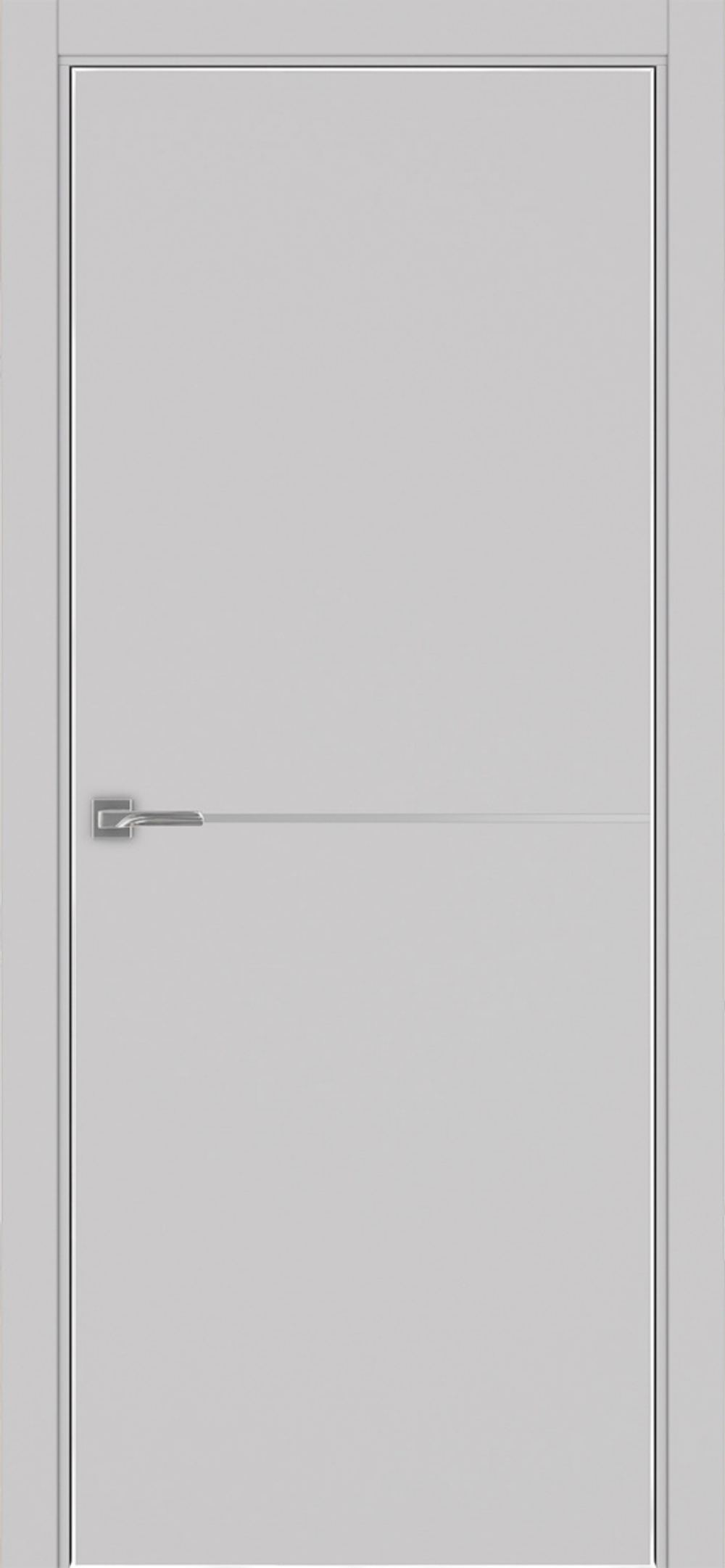 Межкомнатная дверь Optima Porte НЕАПОЛЬ 202 Молдинг SC (матовое серебро), Алюминиевая кромка SC (матовое серебро) с 4-х сторон