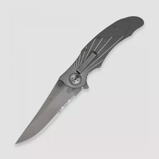 Складной нож CRKT Elishewitz E-Lock Starlight Combo Edge CR/7353 c клинком из стали AUS-8, рукоять алюминий