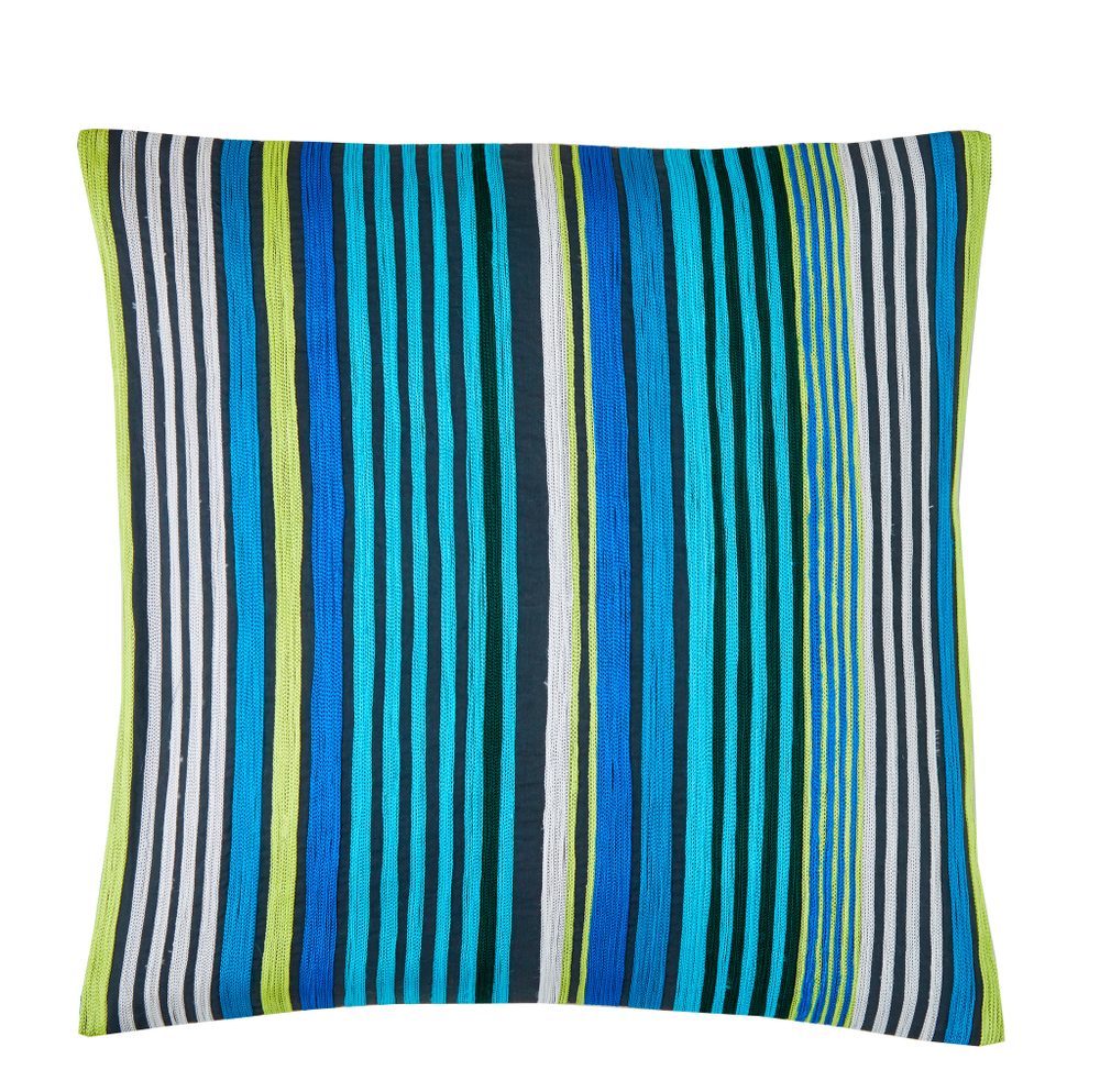 Подушка декоративная 45х45 Blanc Des Vosges Arc En Ciel Bleu Paon