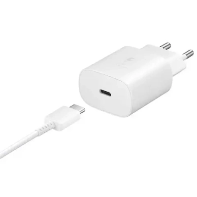 Сетевое зарядное устройство Samsung Super Fast Charger USB Type-C 25W + Cable Type-C (белый)