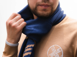 Шерстяной шарф SHANYRAQ BLUE/SAND