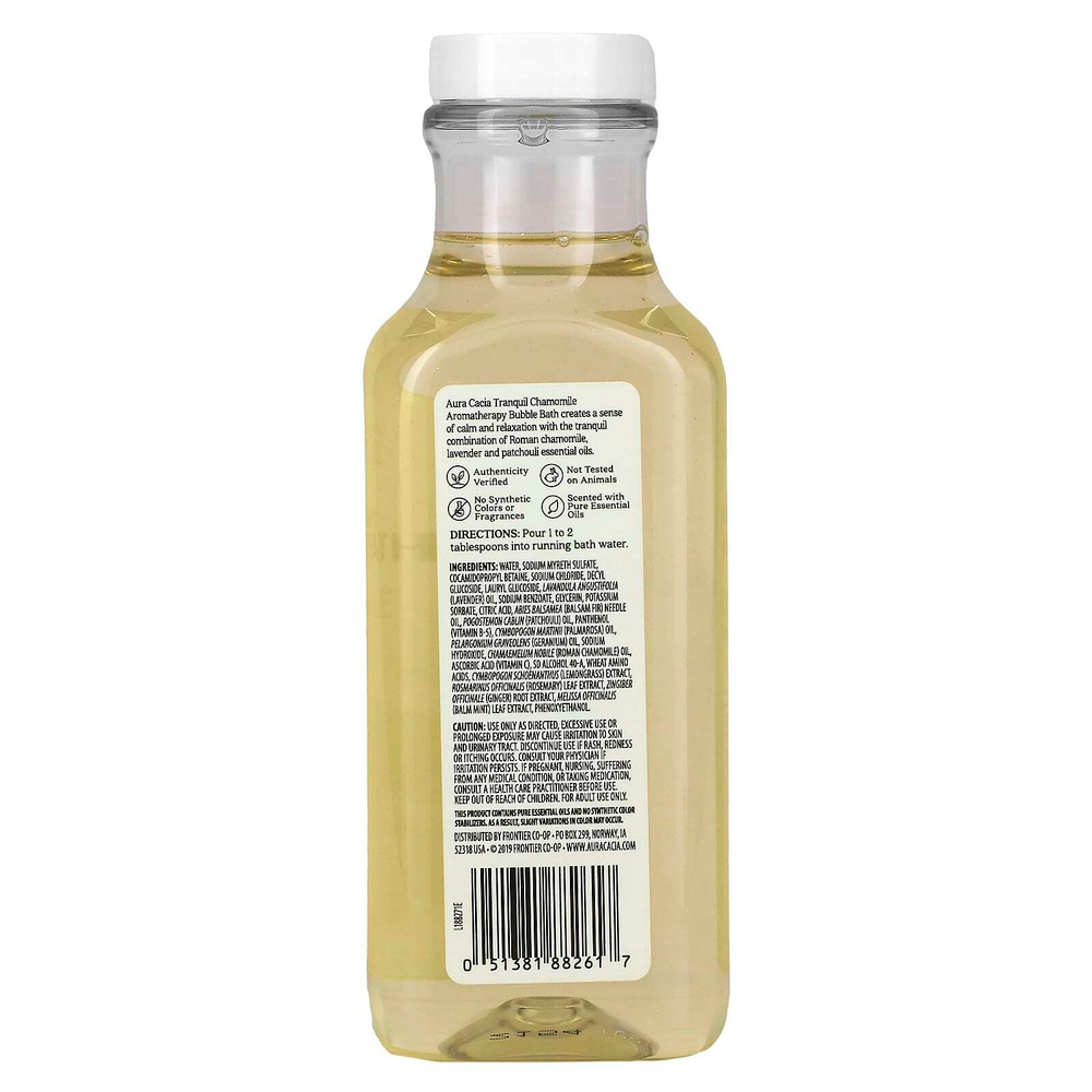 Aura Cacia, Ароматерапевтическая пена для ванны, успокаивающая ромашка, 13 жидких унций (384 мл)