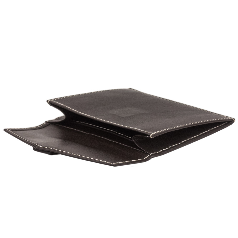Кошелек-картхолдер Perle из кожи теленка, темно-коричневого цвета