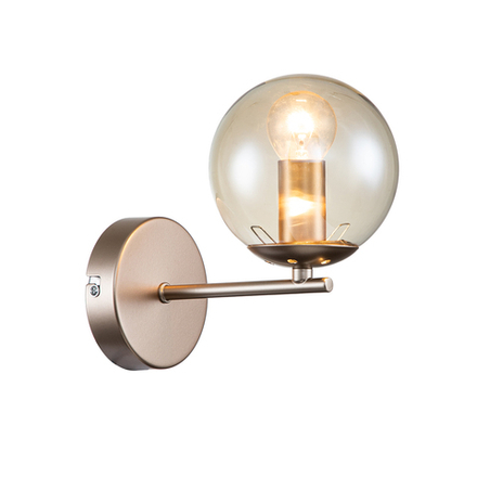 Настенный светильник 1x40Вт E14, металл/стекло, золото