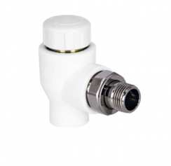 Клапан термостатический TEBO сварка НР 25*3/4" угловой белый 35298