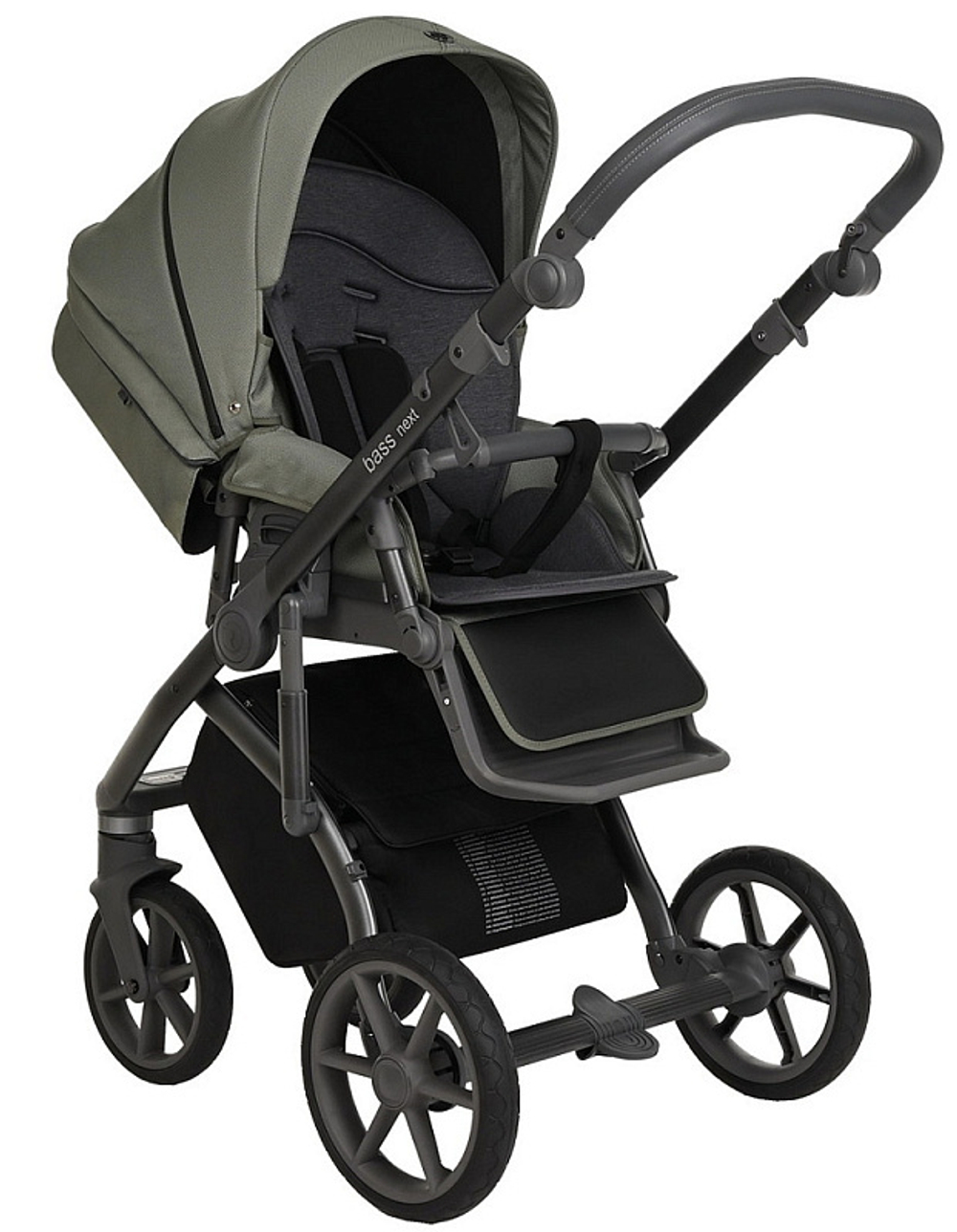 Детская коляска Roan Bass Next 3 в 1 с автокреслом Avionaut Silver Black RN023/1 Misty Mood