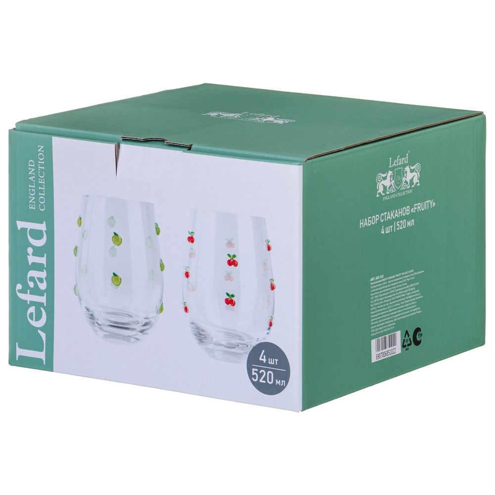 НАБОР СТАКАНОВ "FRUITY" ИЗ 4 ШТ. 520 МЛ