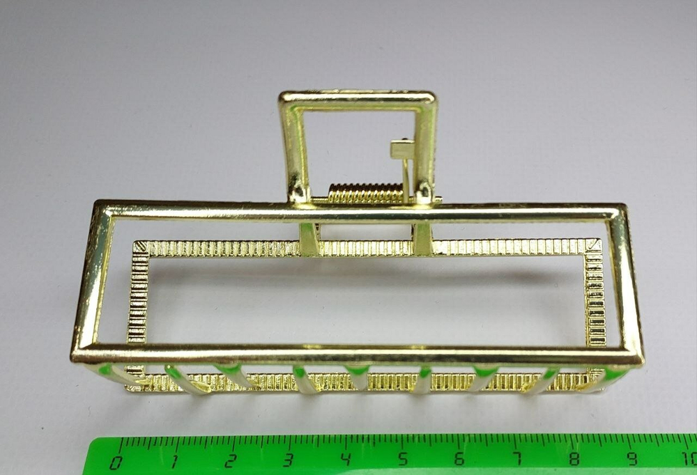 Заколка Краб для волос. Металл. Цвет Золото. Квадратная. Усиленная.Для длиных волос