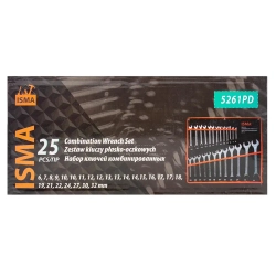 Ключи комбинированные, набор 25пр. (6-32мм) ISMA ISMA-5261PD