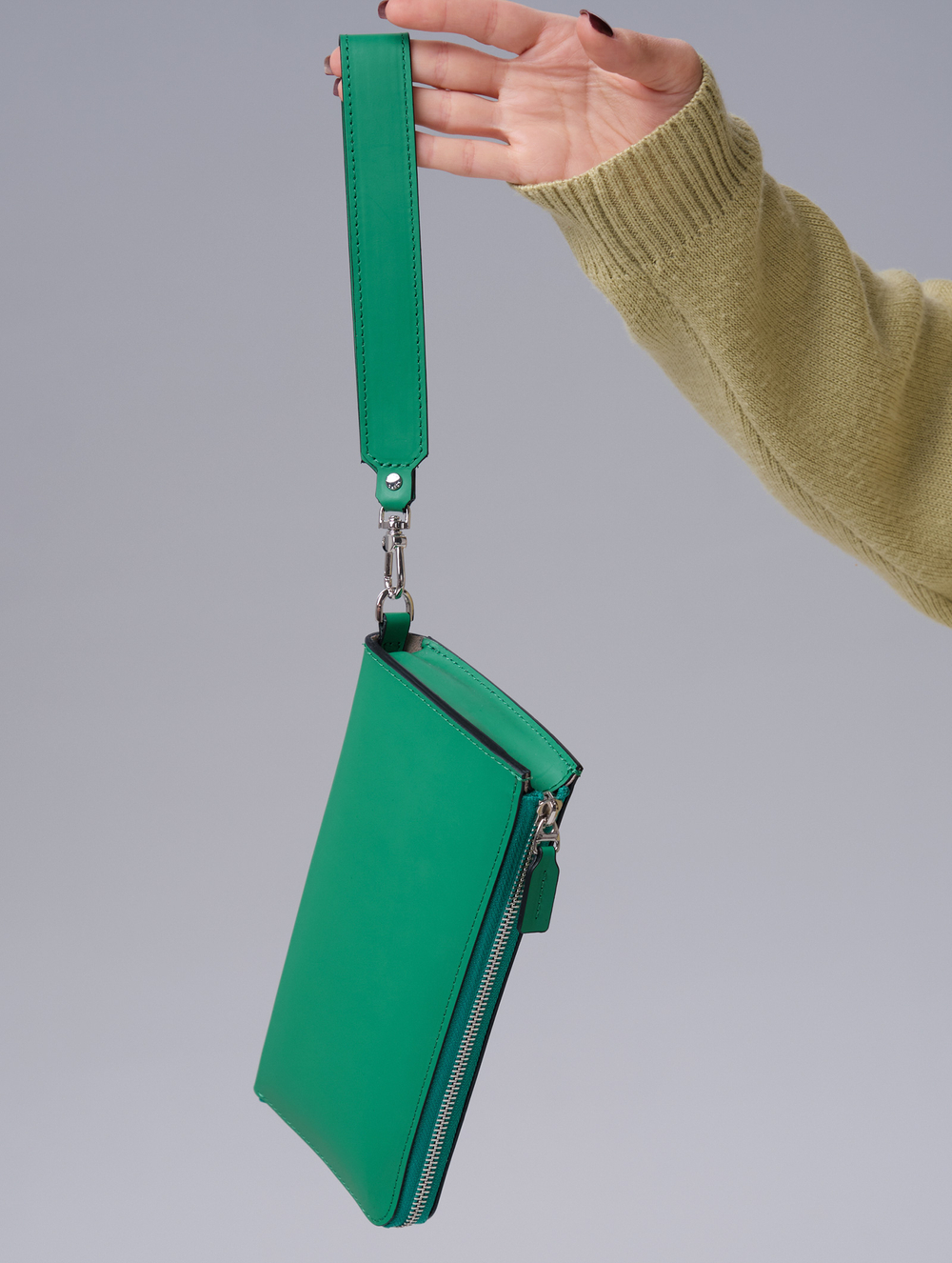 Клатч кожаный Azaro 30647 зеленая весна