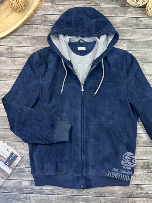 Замшевая куртка с капюшоном Brunello Cucinelli