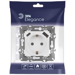 Розетка ЭРА Elegance 14-4108-01 2P+E 16A-250В со шторками с USB type-A+C 5В-3А белый