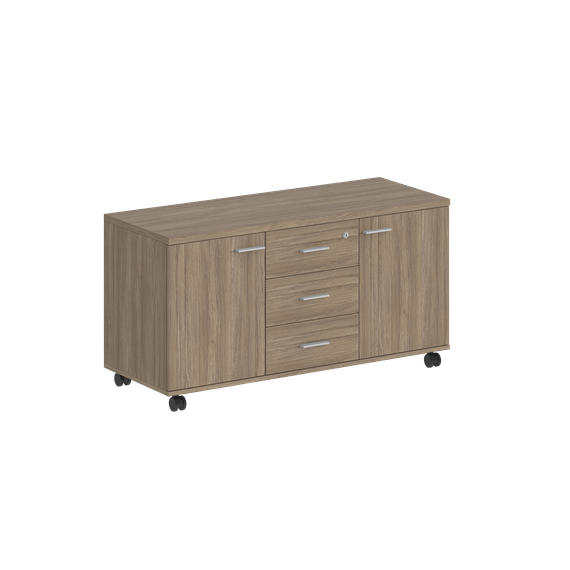 Тумба сервисная  Сигма с 3 ящ. 1204х460х619 (метаб). с замком, 2 фасадами