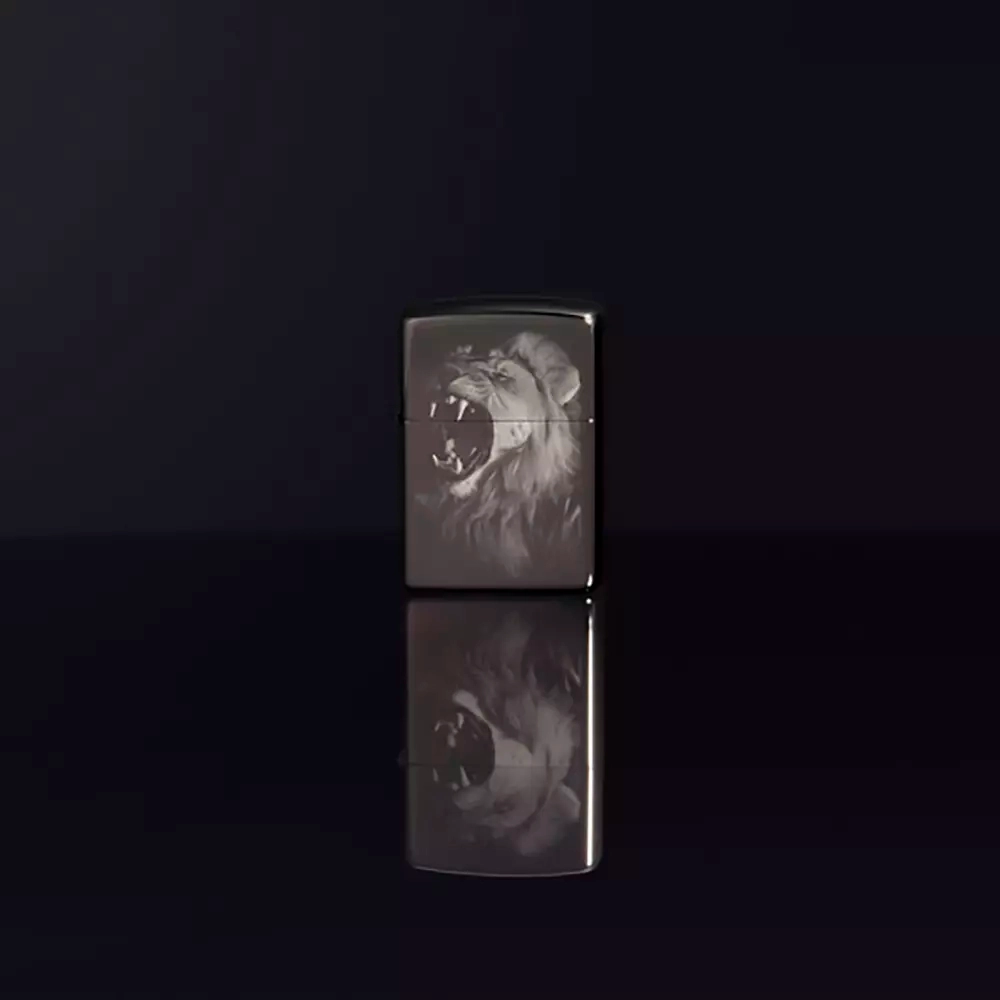Зажигалка Zippo 49433 Lion Design, Black Ice
