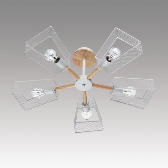 8246/5C COUNTY LN25 белый, металл/дерево Люстра потолочная Е27 5*60W 220V IRMA