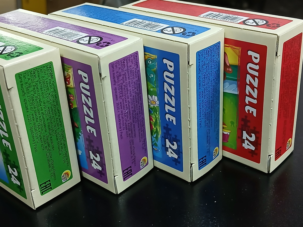 Пазл 24 детали ,"Весёлые истории", Рыжий Кот, в комплекте 4 шт, арт.П24-9911, картонная основа, от 3 лет