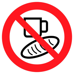 Знак - Запрещено принимать пищу