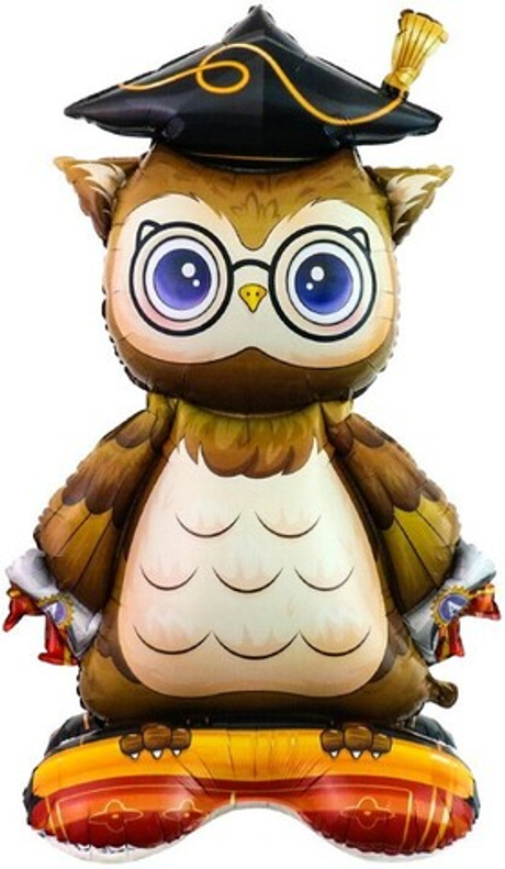 Шар 3D (46''/117 см) Фигура Сова на подставке