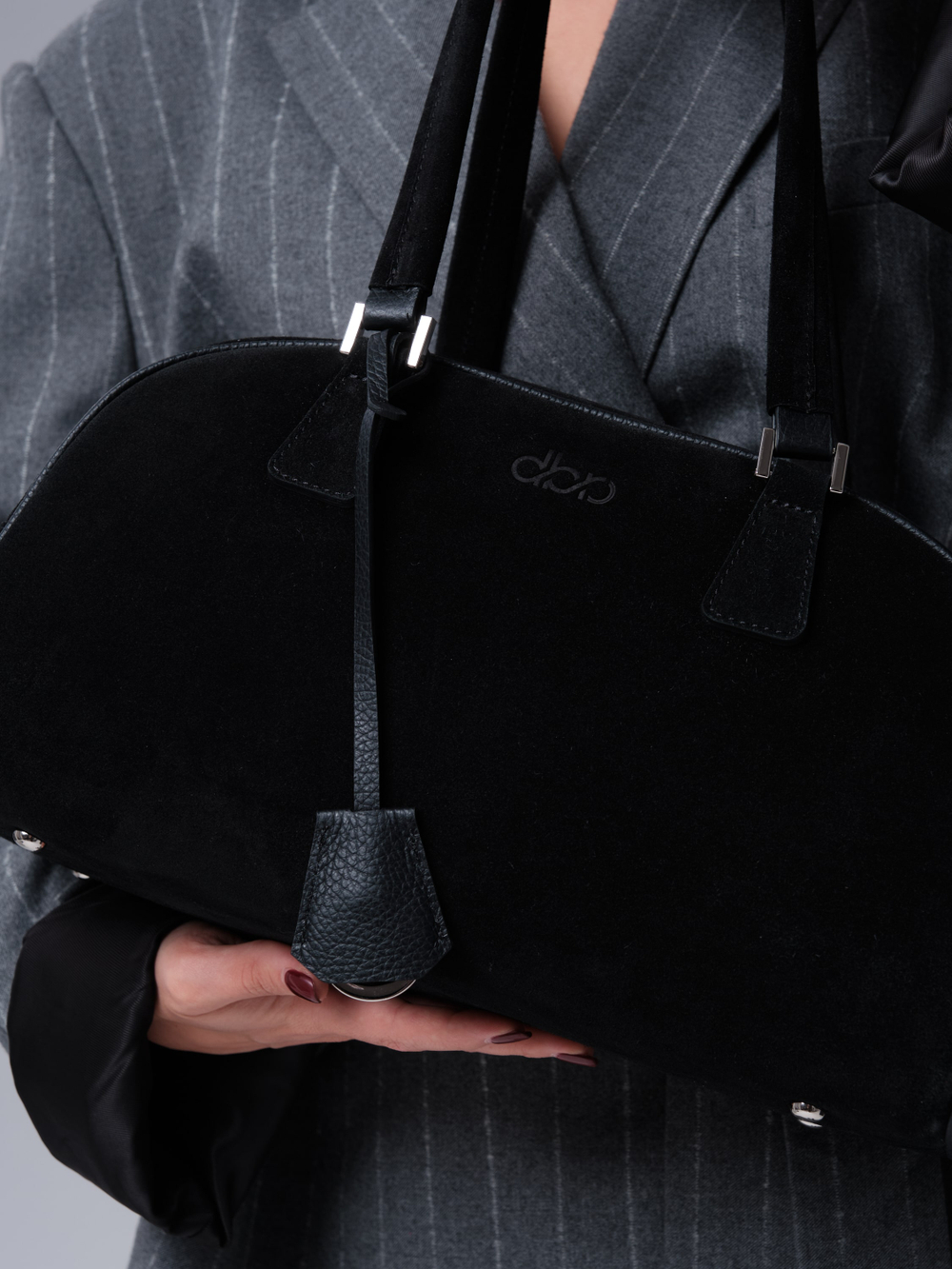 Замшевая сумка DBR 31358 черный велюр