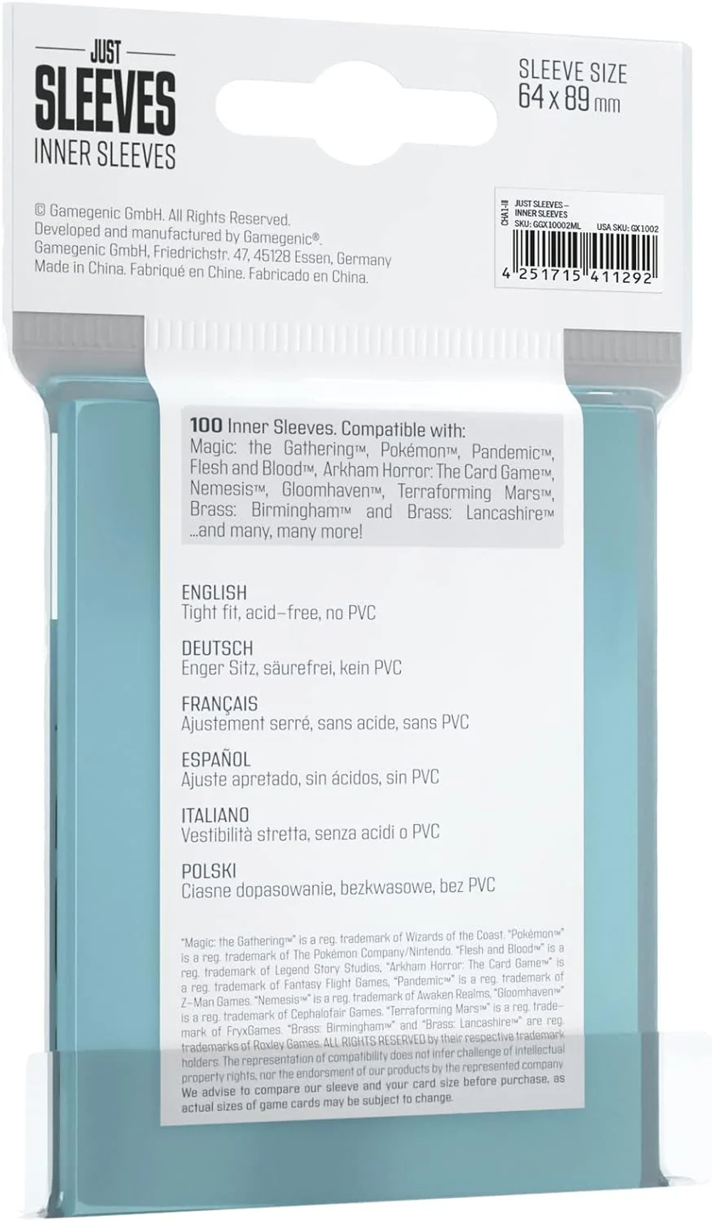 Протекторы для карт Just Sleeves - Inner Sleeves (100)