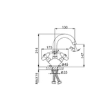 Смеситель для раковины 1/2 кер F1324 FRAP (выс.пов.излив, п/гайку, хром, силумин)