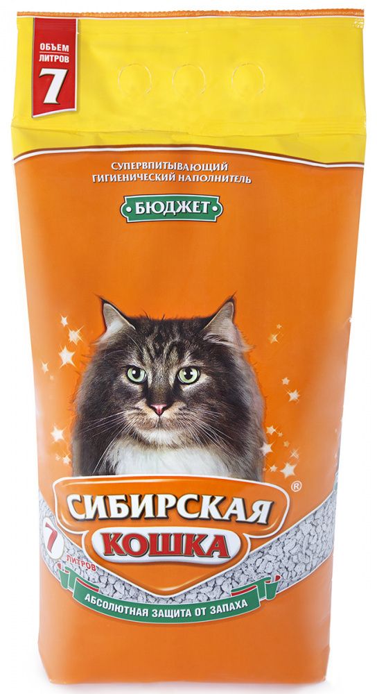 Сибирская кошка Наполнитель Бюджет впитывающий (7 л)