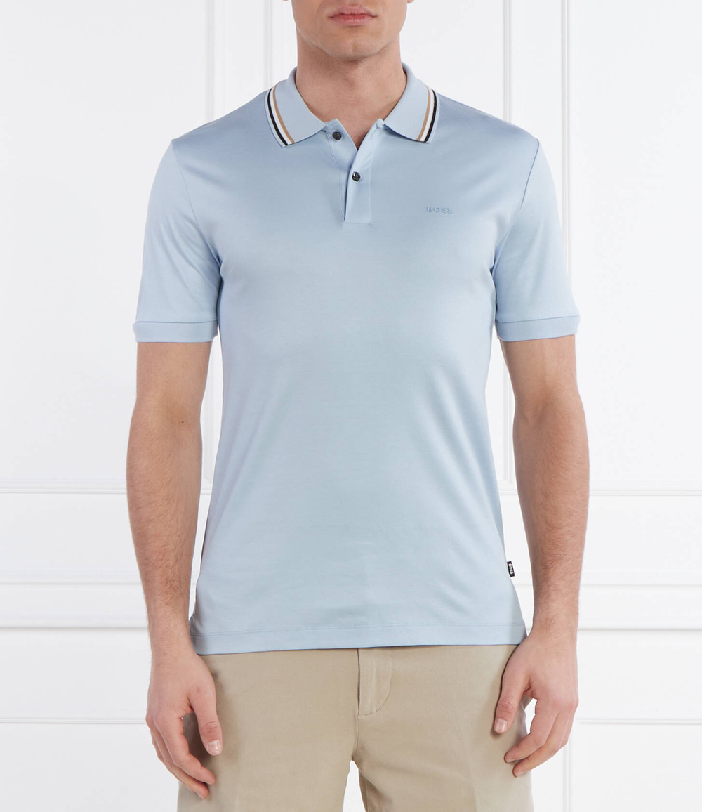 Поло Penrose 38 BOSS BLACK - голубой(50469360)