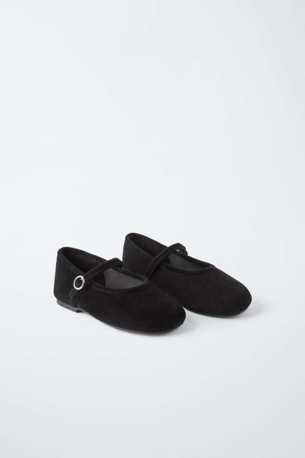 ZARA КОЖАНЫЕ БАЛЕТКИ, ЧЕРНЫЙ