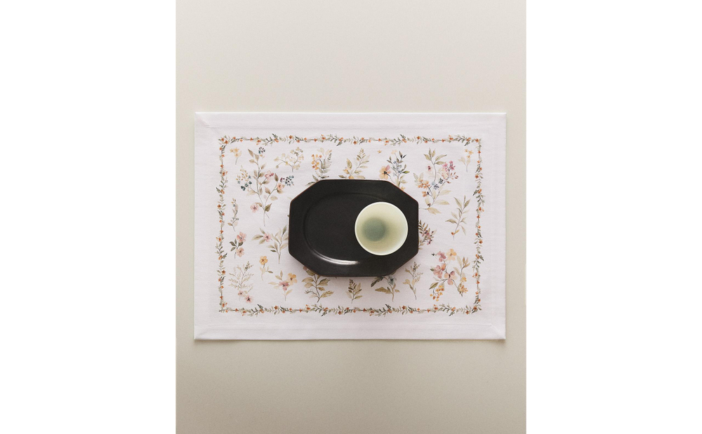 Zara Home сервировочная салфетка из хлопка, цветочный мотив, 50 35 см · 7239/023