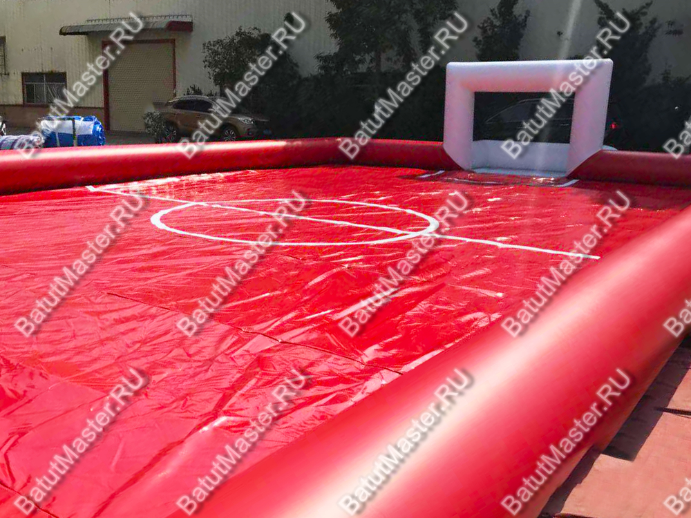 Надувной бассейн "Футбольное поле", красный 14*7*2.5 м