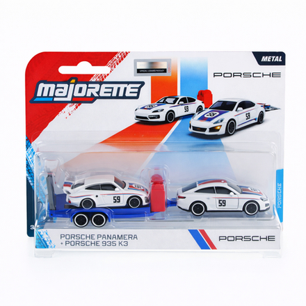 Majorette - Два металлических автомобиля No.2 Porsche Panamera 1:64 + эвакуатор 2103001