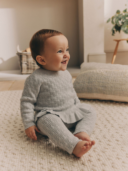 Вязаный джемпер и легенсы в комплекте для малышей Next Q94-934, Мятный