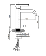 Смеситель для раковины Vincea Villa VBF-1VL1MB однорычажный, черный