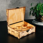 Подарочный деревянный короб для рюмок (стопок). PK40