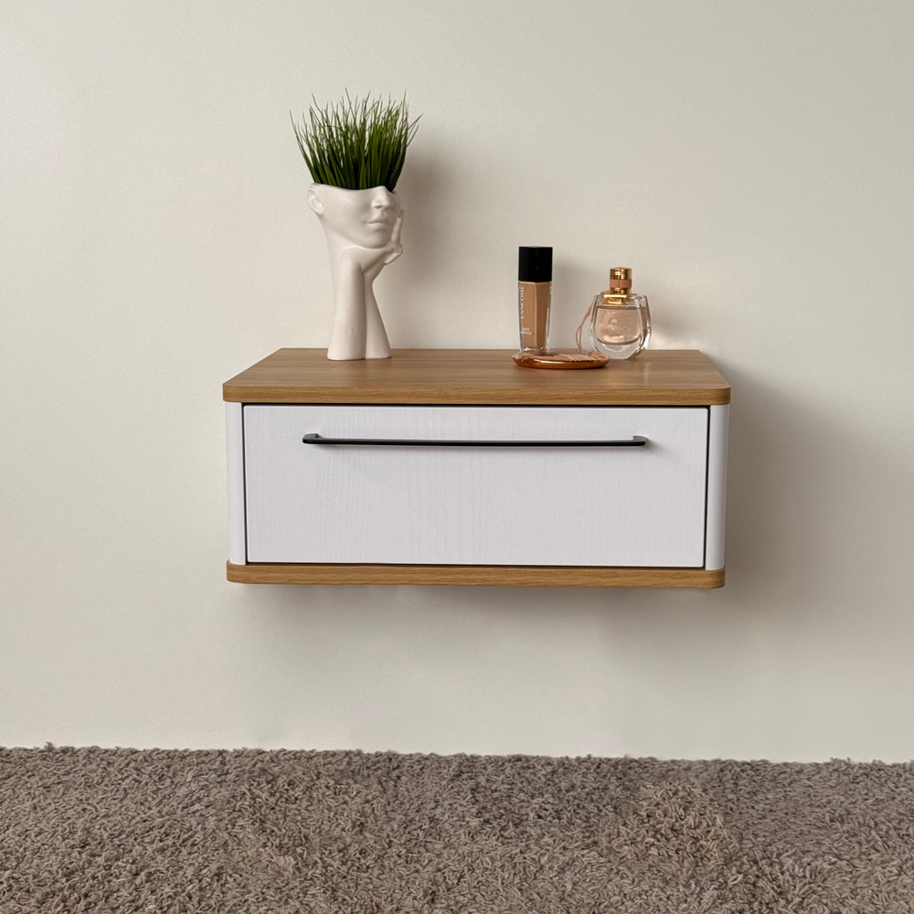 Тумба прикроватная подвесная ROYAL 5200 эко (Дуб Кантри-р.черная)