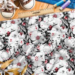 Ткань Ниагара Софт призрачные цветочные орнаменты