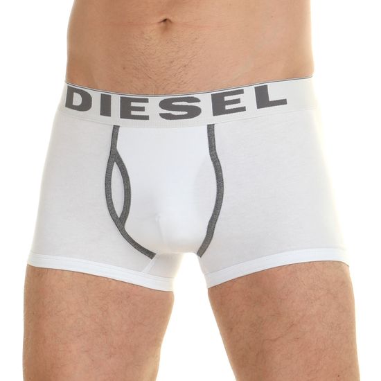 Мужские трусы боксеры белые с серыми буквами Diesel